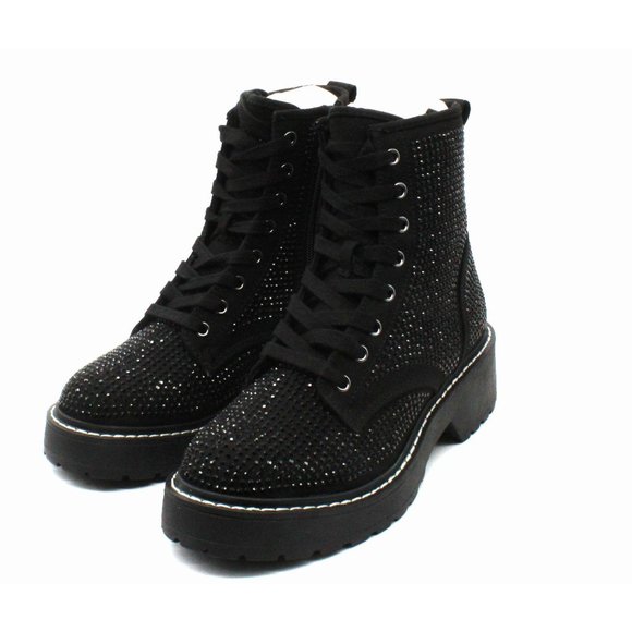 Madden Girl Carra Lace-Up Lug Sole Combat Boots - Picture 2 of 7